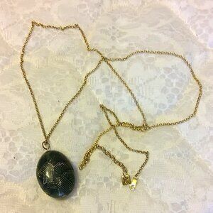 NEW Bauxo Oval Green Pendant Gold Tone Long Necklace for Women Girls